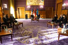 Secretary Antony J. Blinken meeting Albanian Prime Minister Edi Rama in Tirana Albania February 2024