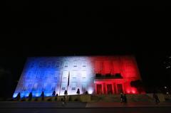 Albanian Prime Minister standing in solidarity with France