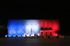 Albanian Prime Minister showing solidarity with France