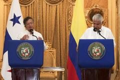 Gustavo Petro and José Raúl Mulino meeting on March 28, 2025