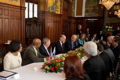 Vice President Joe Biden meeting with Panamanian President Ricardo Martinelli and U.S. officials in Panama City Presidential Palace