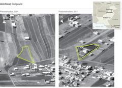 Aerial view of Osama bin Laden compound in Abbottabad before and after construction