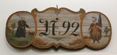Historic house sign with saints Leonard and Florian from Johann Seebacher's house in Mitterndorf, 19th century