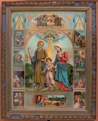 Chromolithography 'Heiliger Wandel' and Christmas cycle scenes from Wetzles, Lower Austria around 1900