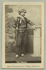 Photo of a man in traditional Muslim town costume from early 20th century Sarajevo