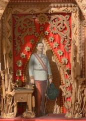 Monumental small artwork of Karl I carved from linden wood, Hungary, 1916