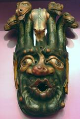 Wooden folk mask from Tirol around 1900, displayed in the Austrian Museum of Folk Life in Vienna