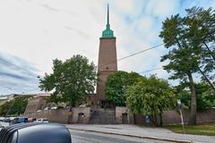 Mikael Agricola Church in Helsinki with blue sky