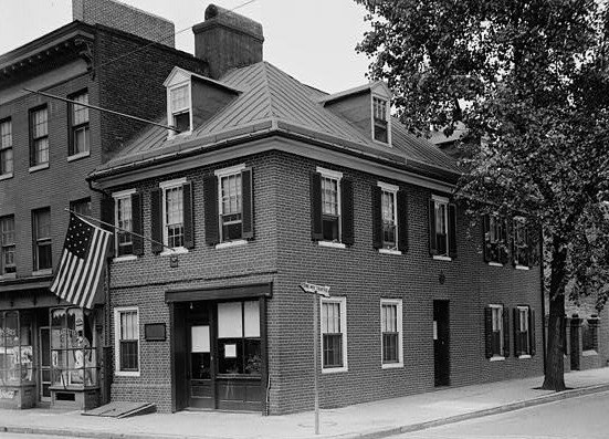 Flag House historic building at 844 East Pratt and Albemarle Streets Baltimore Maryland