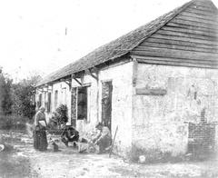 Old Fort Dallas enlisted men's quarters historic black and white photograph Miami Florida 1880s