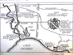 Map showing positions of French posts at Toronto around Humber River