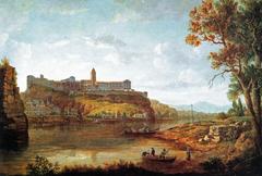 Fishing for shad on the banks of Île de la Barthelasse with Mont Andaon and Saint-André Abbey in the background
