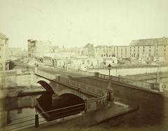 Albumen print photograph of the Siege of Strasbourg 1870, showing Faubourg de Pierre et Pont area