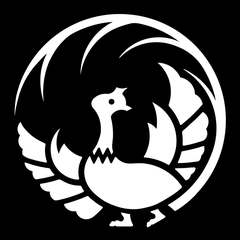Kamigata-style Kabuki-za Houou no Maru crest in inverted colors