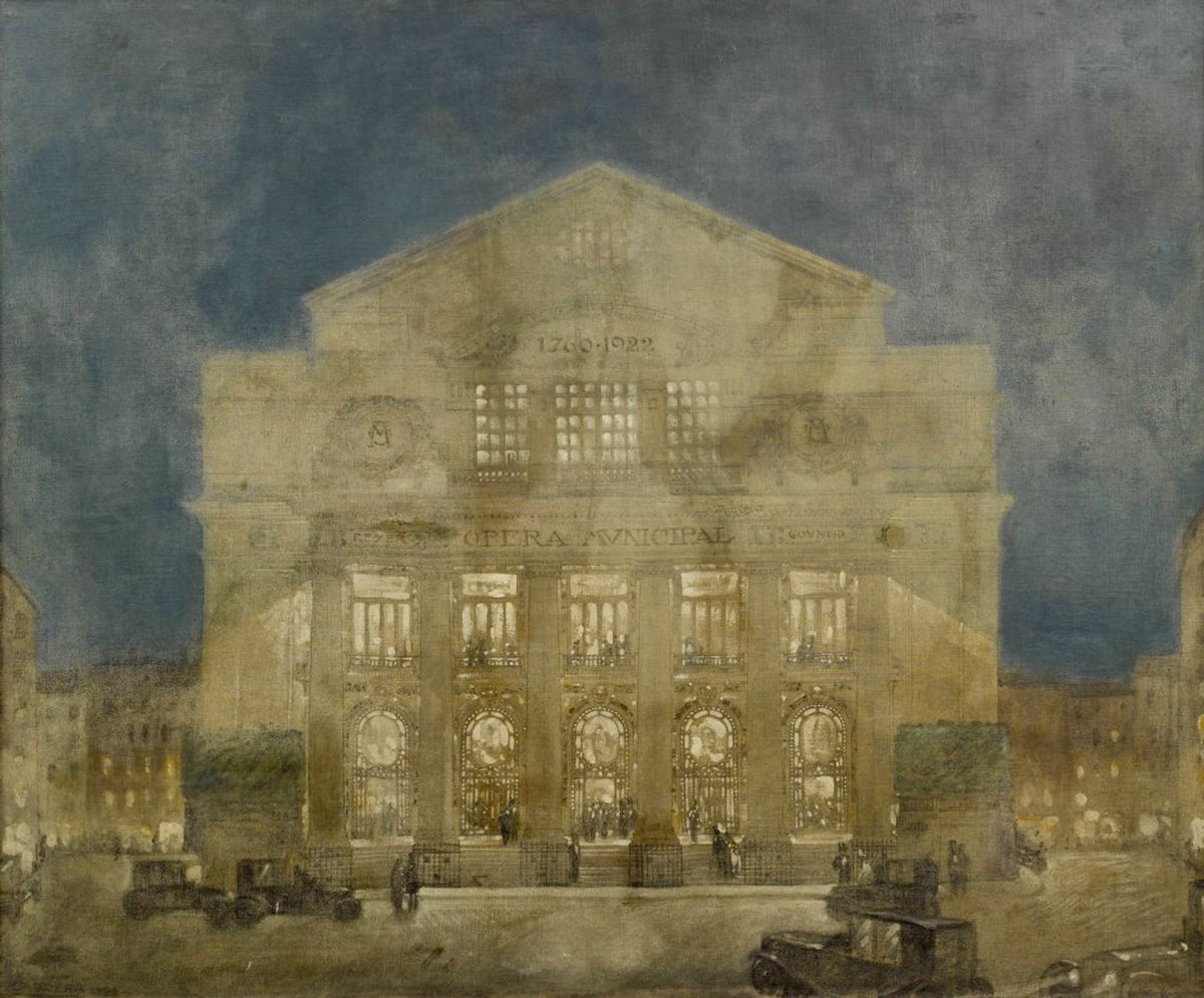 Painting of Marseille Opera House by Augustin Carrera