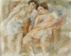 Two sleeping girls by Jules Pascin, 1927