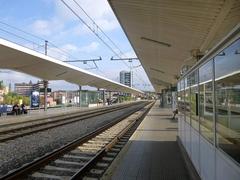Girona ADIF train station exterior with platform and tracks