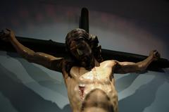 Crucified Christ sculpture by Xosé Ferreiro at Museo do Pobo Galego, Santiago de Compostela