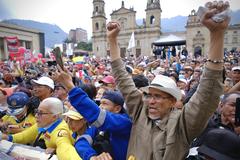 Support demonstrations for reforms during Gustavo Petro presidency in 2025