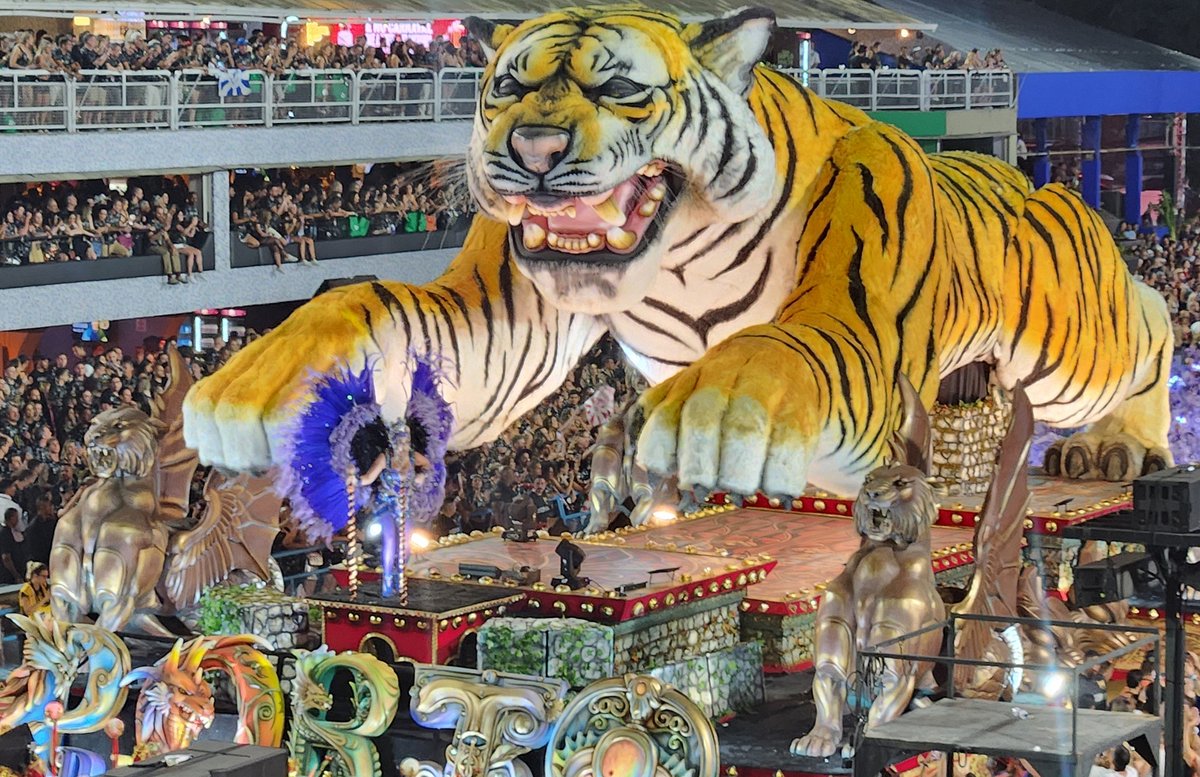 Unidos Do Porto Da Pedra samba school parade at Carnaval 2024 in Rio de Janeiro, Brazil