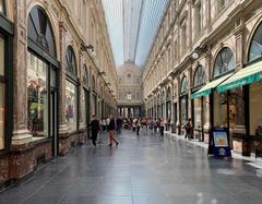 Galerie du Roi Koningsgalerij historic indoor shopping arcade in Brussels with arched glass roof