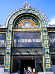 FEVE Bilbao-Concordia railway station exterior with tracks and platform
