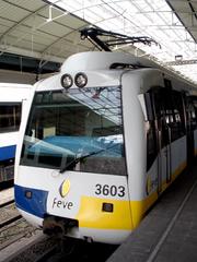 FEVE train unit at Bilbao-Concordia Station