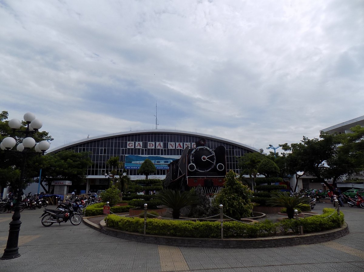 Front entrance of Da Nang train station in Vietnam