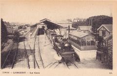 Old postcard of Lorient train station