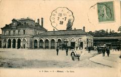 Old postcard of Meaux train station in France