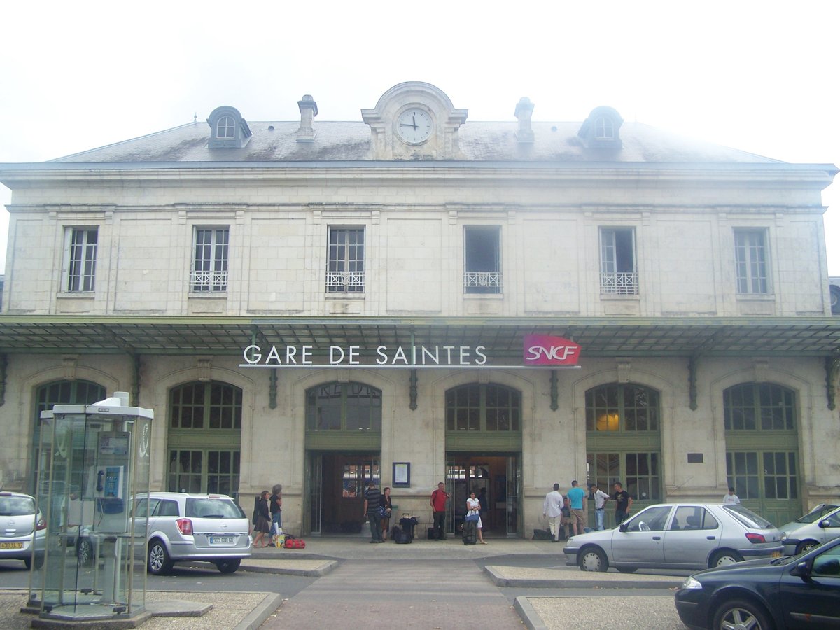 Front of Saintes train station in Charente-Maritime, France