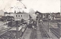 Old postcard of Valence train station in Drôme, France
