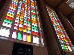Sculptural installation 'Coupes' by Isabelle Cornaro at Gare du Havre during Un été au Havre event