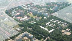Aerial view of Karlsruhe Institute of Technology campus in Germany