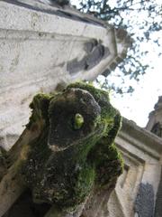 View of Père Lachaise Cemetery in Paris during 2008 with tombstones and greenery