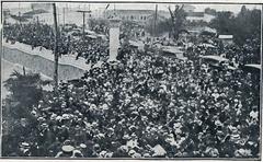 Crowd attending the inauguration of the first stage of the Independence Monument of Brazil in Ipiranga, 1922