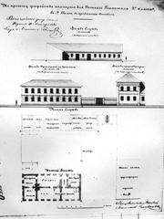 Historic Sapieha Palace in Antakalnis district of Vilnius in 1843