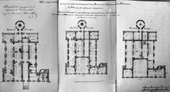 Historical view of Sapieha Palace in Antakalnis, Vilnius, 1843