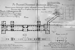 Historic 1878 illustration of Vilnia Antokal Sapieha Palace