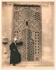 Iron door of Al-Rifai Mosque in Cairo Egypt photograph 1936