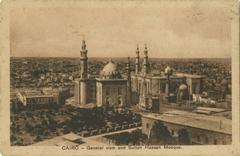 View of Sultan Hassan Mosque and Al-Rifa'i Mosque near the Citadel in Cairo