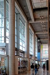Entrance corridor of the Grande Bibliothèque with modern architectural design