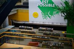 Youth area with bookshelves and seating at Grande Bibliothèque