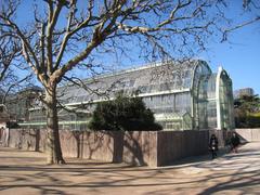 Glass house at Jardin des Plantes in Paris, France