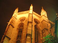 Night view of Zagreb cityscape in 2006 with illuminated buildings and streets