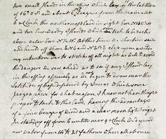 Manuscript page from James Cook's Endeavour journal with handwritten notes