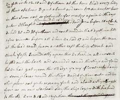 Manuscript page of James Cook's Journal on the Endeavour expedition
