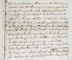 Manuscript page from James Cook's Endeavour Journal handwritten notes