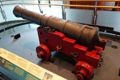 18th century cast iron cannon displayed at Wellington Museum in New Zealand