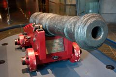 Cast iron cannon from circa 1750 displayed at Wellington Museum, New Zealand